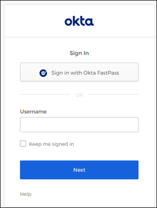 Log på widget med FastPass-knap. Ikke påkrævet til FastPass, selvom det anbefales